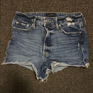 Distressed Blue Denim Shorts